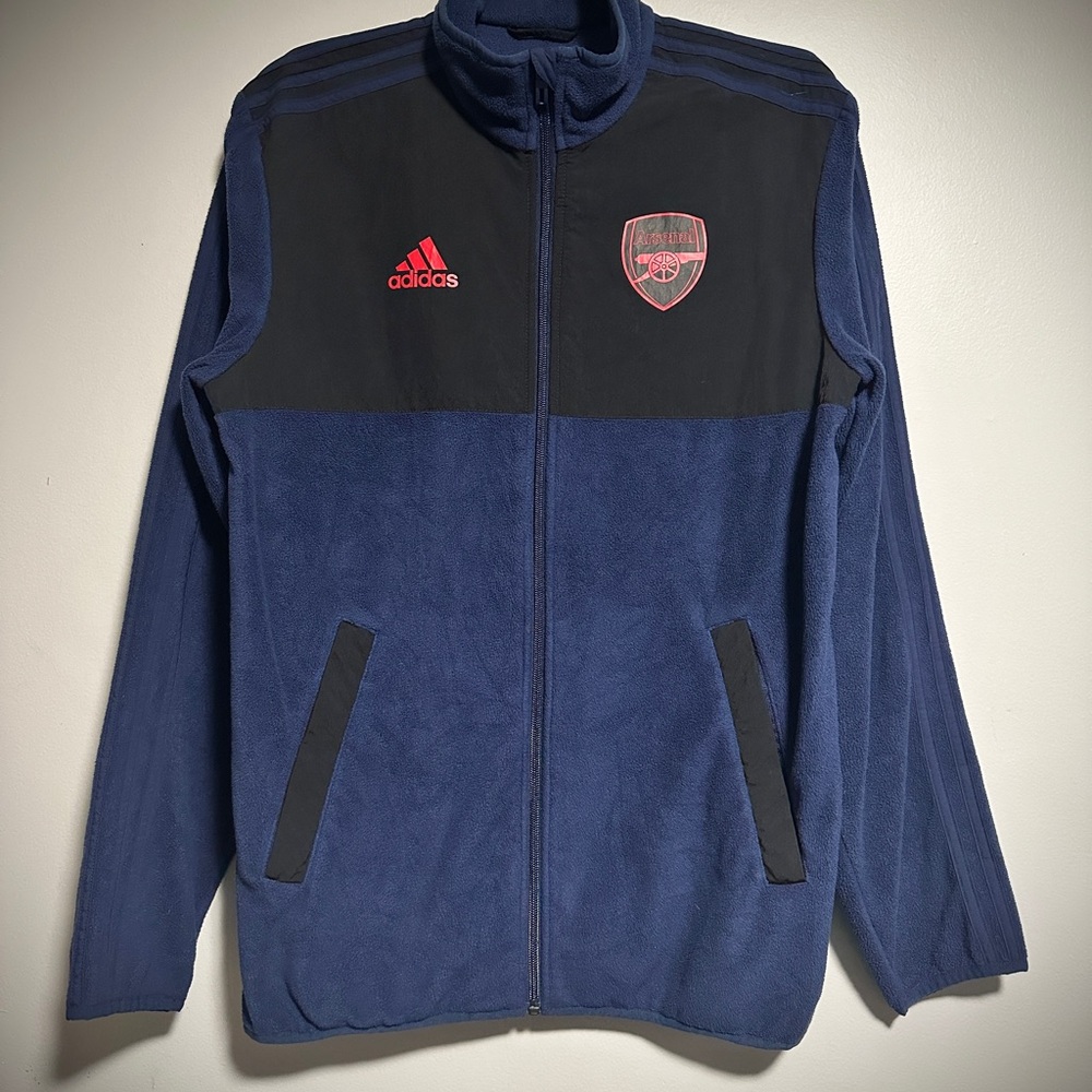 Adidas Arsenal Men’s Navy & Black Fleece Jacket and Sweat pants with Red Logo🔥